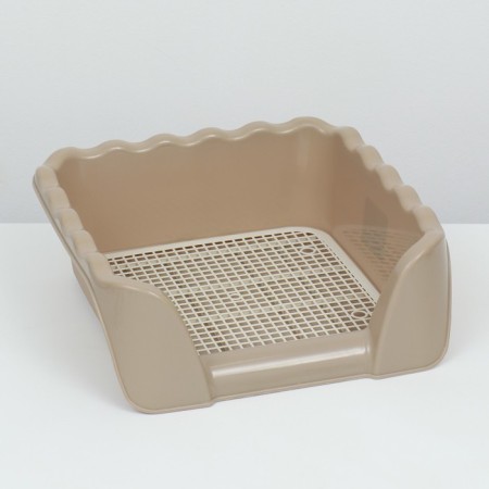 Tuel for dogs with high sides and a removable mesh 43x43x15 cm, beige-2