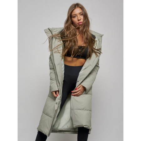Coat insulated winter female, size 42, green color-13
