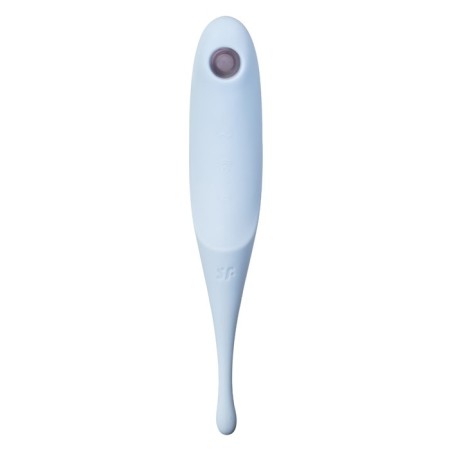 Vacuum-wave contactless stimulator of the Satiffyer Twirling Pro clitoris, silicone, blue color-1
