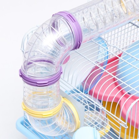 A cage for rodents "Pigzon", equipped with a tunnel, 37 x 27 x 30 cm, blue-5