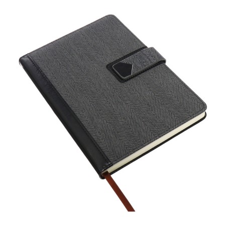 Organizer, A5, 128 sheets, a cage, the cover of the leatherette, with a knife, "patterns", gray-1