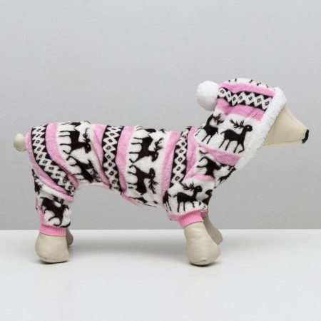 Kombinson "Deer" with a hood, size L (DS 35 cm, og 45 cm, Osh 35 cm), pink-2