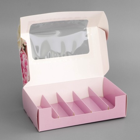 Box for 5 eclairs, confectionery packaging "Compliment", 25.2 x 15 x 6.6 cm-3