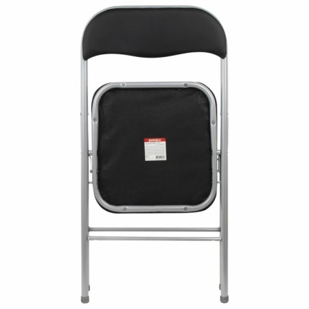 Folding stool Brabix Golf CF-007, silver frame, leatherette, black-4