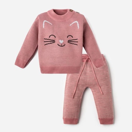 Knitted crumb set "Cat" Growth 74-80 cm