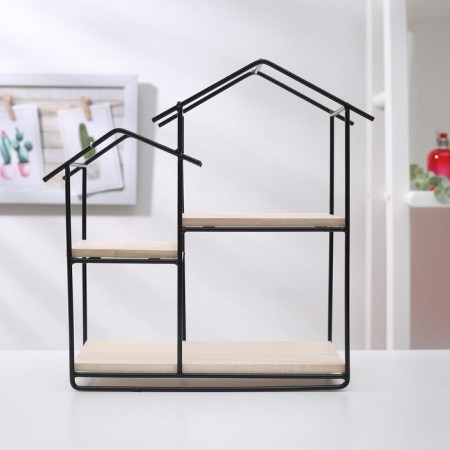 Shelf 2-tier shaking “House”, 28.5 × 11.5 × 23 cm, black color-2
