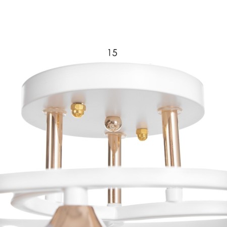 Rose chandelier 3x40W E27 white, gold 42x42x23cm-4