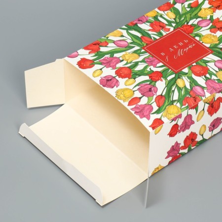 Gift folding box, packaging, “Happy Women's Day!”, 16 x 23 x 7.5 cm-2