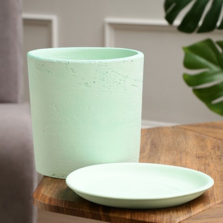 Flower pot "Roll" concrete, green, 4 l-1