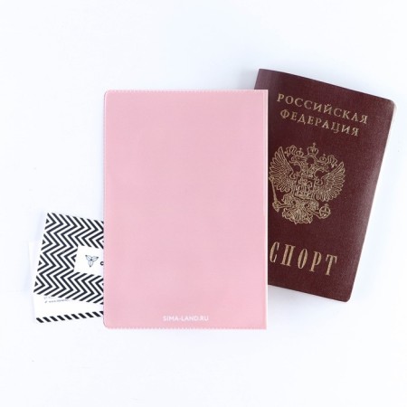 Cover for passport, PVC, shade dusty rose-2