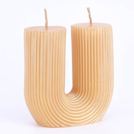 Figure candle "U", 8x3x8 cm, gold-1