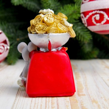 Polystone souvenir "Myshulya and scales with gold coins" MIX 8.5x5x6 cm-3