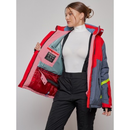 Ski jacket female winter, size 60, red color-8