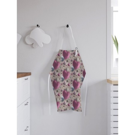 Apron of a kitchen with a photo print "Volumetric hearts", adjustable, size OS-1