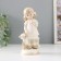 Сувенир керамика "Девочка в белом платьице с мягким медведем" 6,5х7,5х16,5 см