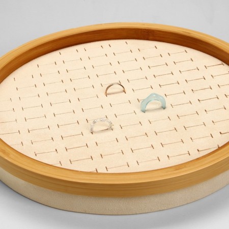 Standing for the rings "Style" 89 places, circle, wood, 30 × 30 × 5 cm, beige color-1