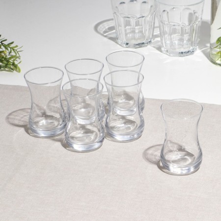A set of tea glasses "Armud", glass, d = 6 cm, h = 9 cm, 150 ml, 6 pcs