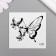 Tattoo on the body Black "black butterfly" 6x6 cm