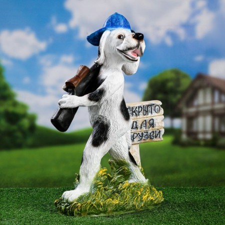 Garden figure "dog Archik - Open for friends" 36x50x16cm-4