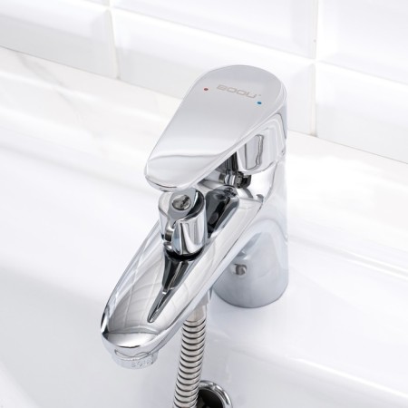BOOU B8282-1V shell mixer, single-leaf, shower watering can and hose, chrome-2