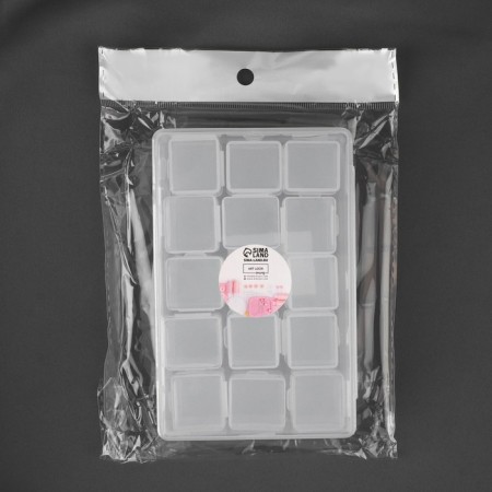 A set of containers for needlework, 15 pcs, 2.5 × 2.3 × 3.4 cm, in a container, 13.5 × 8.5 × 3.8 cm, the color is transparent-3