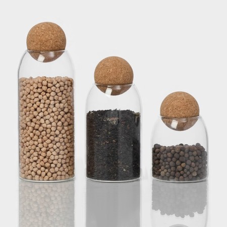 A set of glass cans for bulk products Magistro "Eco", 3 subjects: 450/700/1000 ml-10