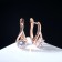 Earrings with rhinestones "Magic" bead in a drop, the color is white in pink gold