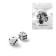 Dice play "Game time", 1.6 x 1.6 cm, set 2 pcs, white