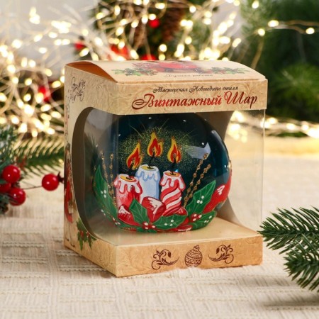 Christmas ball D-10 cm "Christmas candles"-1