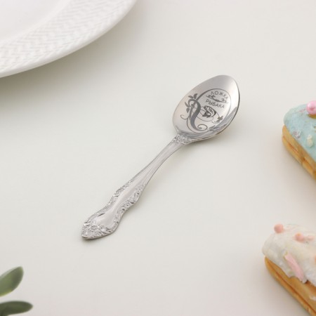 A teaspoon spoon with an engraving "fisherman", h = 14cm.-1