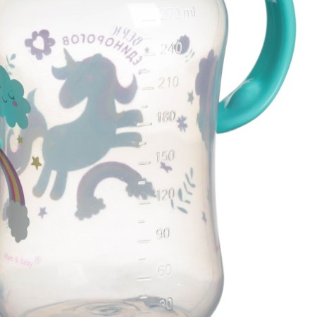 Drunker - children's impotion with soft nose "Unicorn", 270 ml., With handles, Biryuzovoy color-6