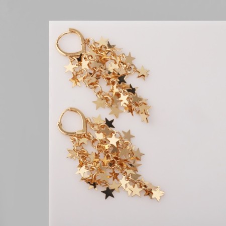 Earrings hanging "party" stars, color gold-1