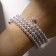 Bracelet Pearl "Bride" beads d = 0.5, 4 rows with a spring, white color