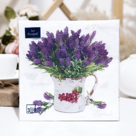 Paper Napkins Art Bouquet "Lavender", 3 layers, 33x33, 20 sheets