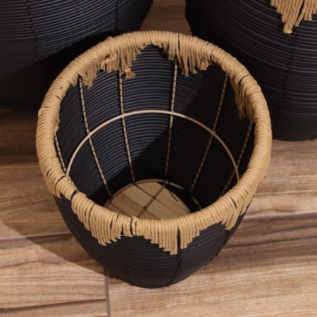 A set of wicker pots, 3 pcs, height 40x40x48.5 cm-1