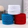 Knitted yarn set of tricolor, 3x30 m/100 g, width 7-9 mm (white, blue, red)