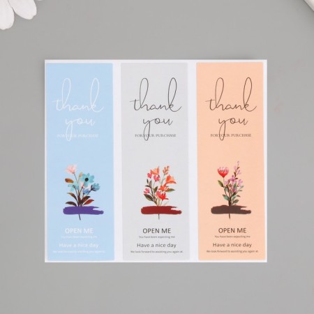 Sticker paper Gratitude "Tender bouquets" set 60 pcs 10x10 cm-1