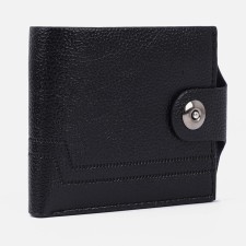 Male purse on a magnet, department for bills, for coins, for cards, black color