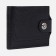 Male purse on a magnet, department for bills, for coins, for cards, black color