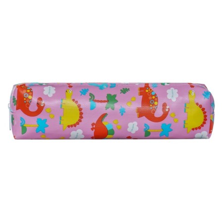 School Penal on the zipper Calligrata "dinosaurs", pink-1