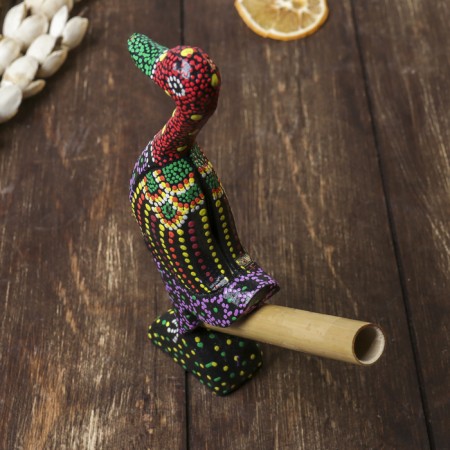 Musical instrument "whistle duck" wood 2x10x17 cm-6