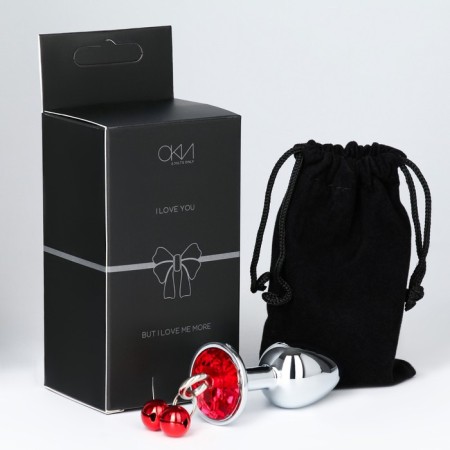 Anal traffic jams, with bells, red crystal, d = 28 mm-3