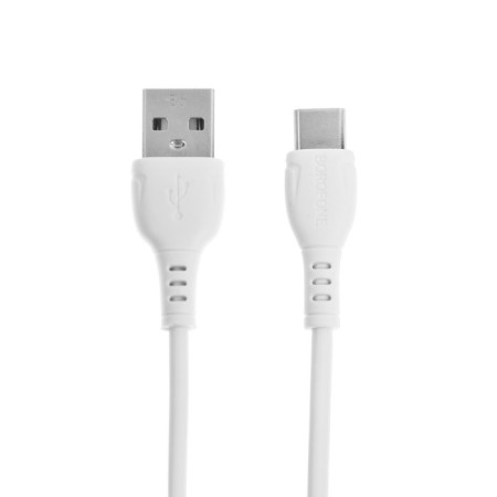 Cable Borofone BX51, Type -C - USB, 3 A, 1 m, PVC braid, white-1