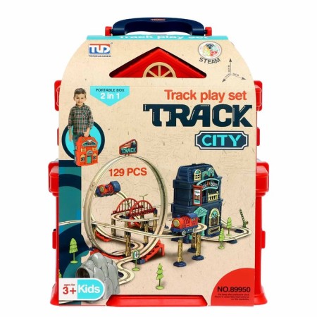 Railway "City" in a suitcase, works from batteries-18