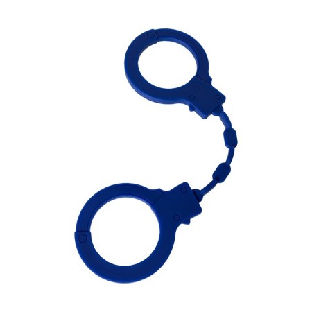 Handcuffs, silicone, blue, 33 cm-1
