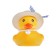 Duck yellow, straw hat