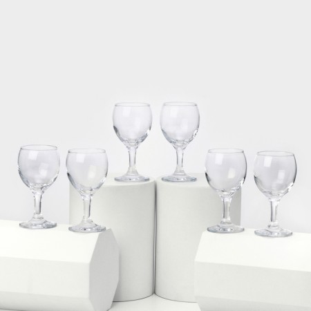 A set of glass glass for white wine Bistro, 175 ml, h = 13 cm, 6 pcs