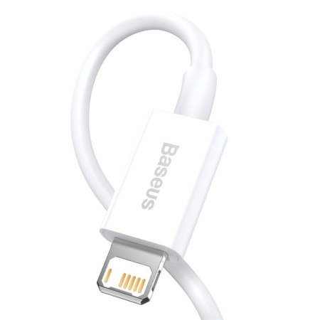 Baseus cable, Lightning - USB, 2.4 A, TPE braid, 1 m, white-3