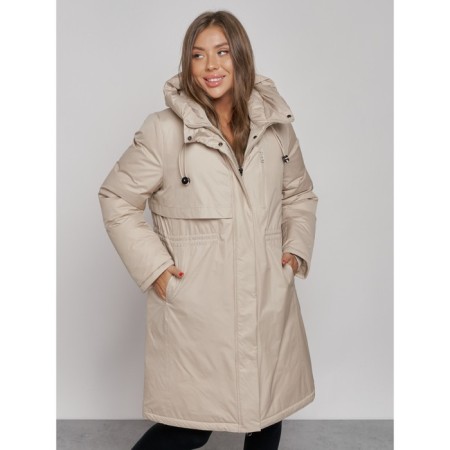 Coat insulated winter female, size 44, beige color-10