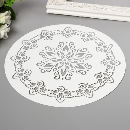 Plastic stencil "Circle with a pattern" D-25 cm-1